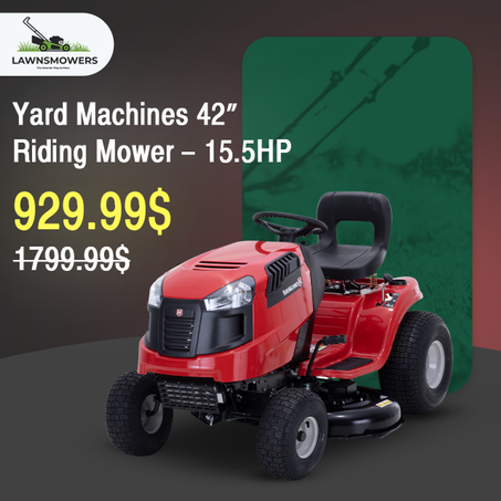 Yard Machines 42-in Riding Lawn Mower with 15.5 HP 500cc Briggs & Stratton Engine