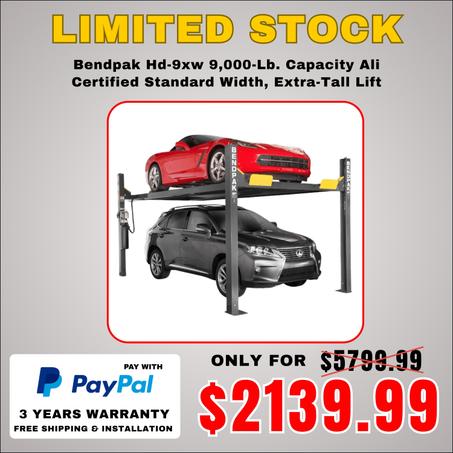 Bendpak Hd-9xw 9,000-Lb. Capacity Ali Certified Standard Width, Extra-Tall Lift