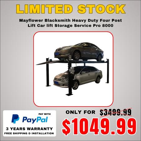 Mayflower Blacksmith Heavy Duty Four Post Lift Car lift Storage Service Pro 8000