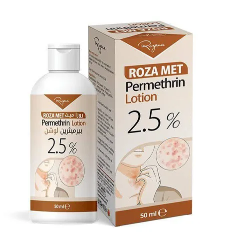 لوسيون ROZA MET بيرمثرين 2.5% – الحل الفعّال لعلاج الحكة والطفيليات الجلدية