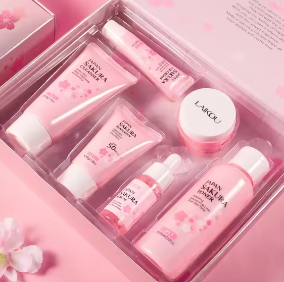 Japan Sakura - Skin Care Set (Original) - Ultimate Skincare Routine – طقم العناية المتكاملة لبشرة مشرقة وشابة | 6 قطع 🌸