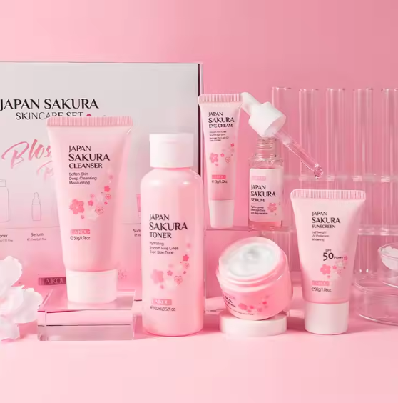 Japan Sakura - Skin Care Set (Original) - Ultimate Skincare Routine – طقم العناية المتكاملة لبشرة مشرقة وشابة | 6 قطع 🌸