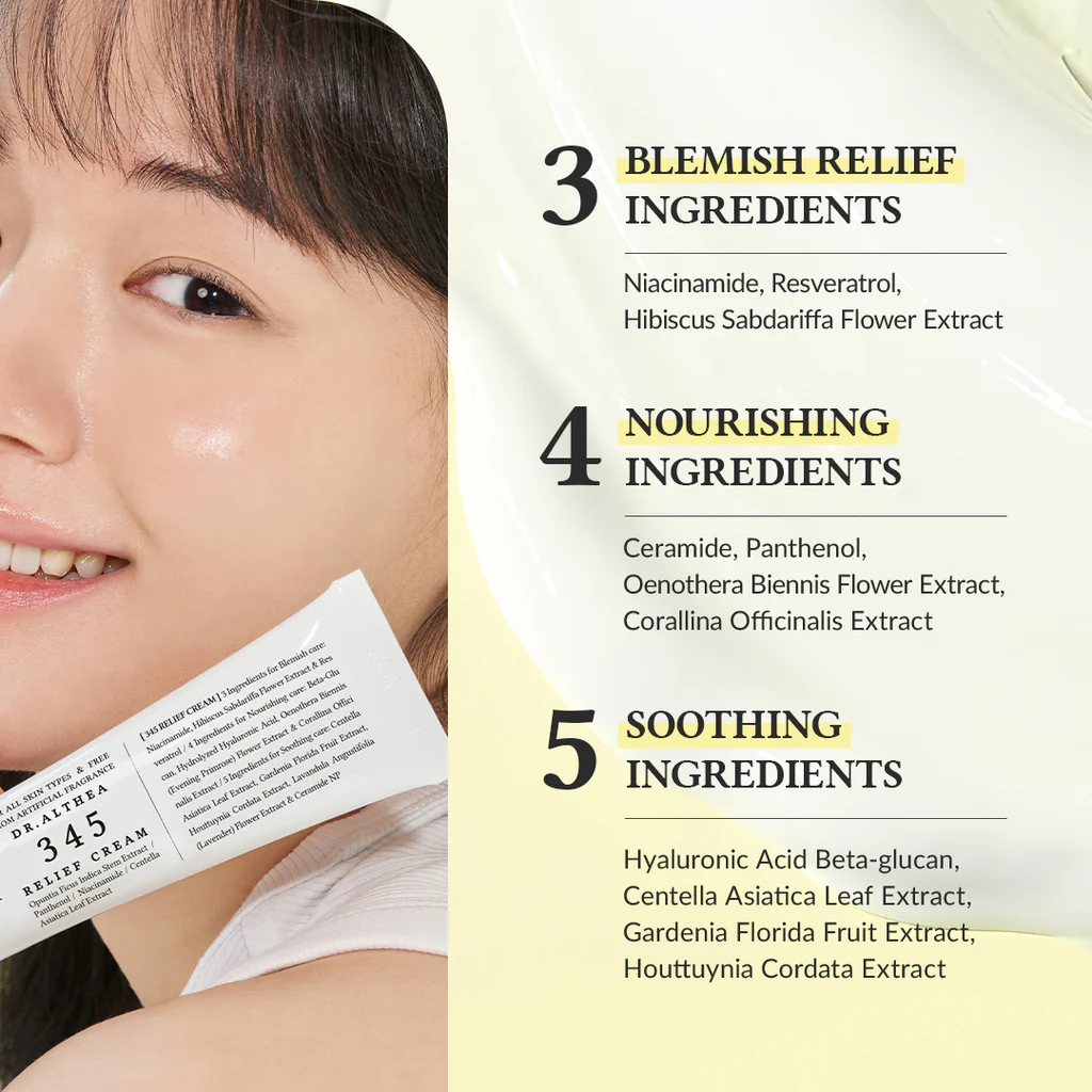 كريم Dr. Althea 345 Relief – ترطيب، تفتيح وتهدئة في خطوة واحدة!
