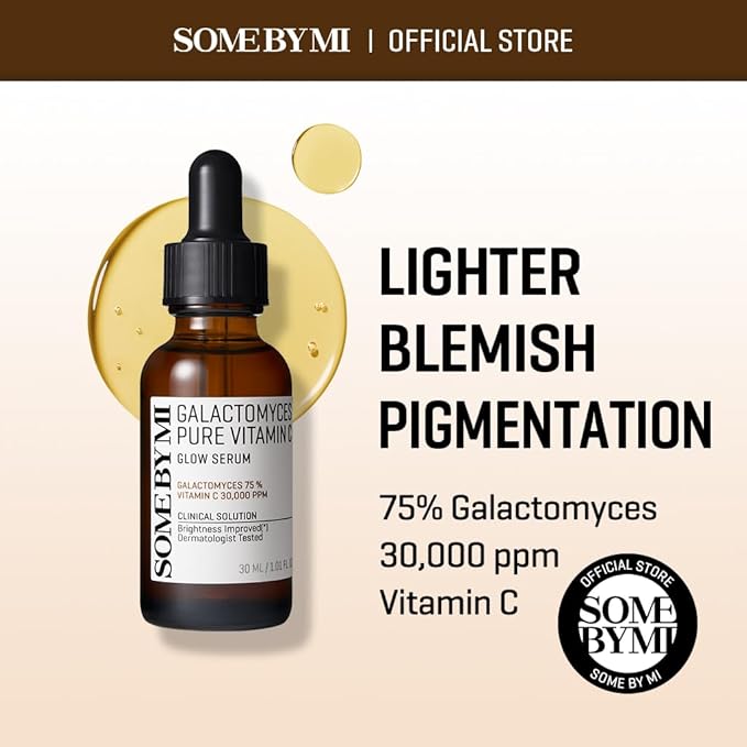 SOME BY MI Galactomyces Pure Vitamin C Glow Serum – 1.01Oz, 30ml – Korean Vitamin C Face Serum for Glow Glass Skin – Dark Spot Correcting Serum with Skin Texture and Elasticity Care – Korean 