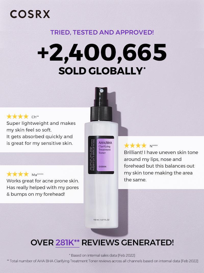 COSRX AHA/BHA Clearfying Treatment Toner (150ml) (Original) - تونر مرطب ومنظف للمسام – ترطيب، توازن، وتجديد في خطوة واحدة