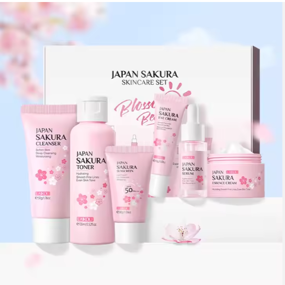 Japan Sakura - Skin Care Set (Original) - Ultimate Skincare Routine – طقم العناية المتكاملة لبشرة مشرقة وشابة | 6 قطع 🌸