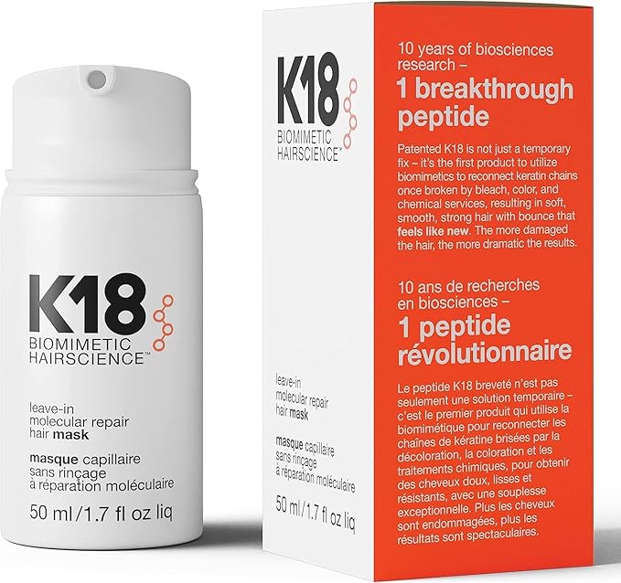 K18 Biomimetic Hair science Leave-In Molecular Repair Hair Mask(Original) - ماسك إصلاح الشعر الجزيئي بدون شطف – 50 مل