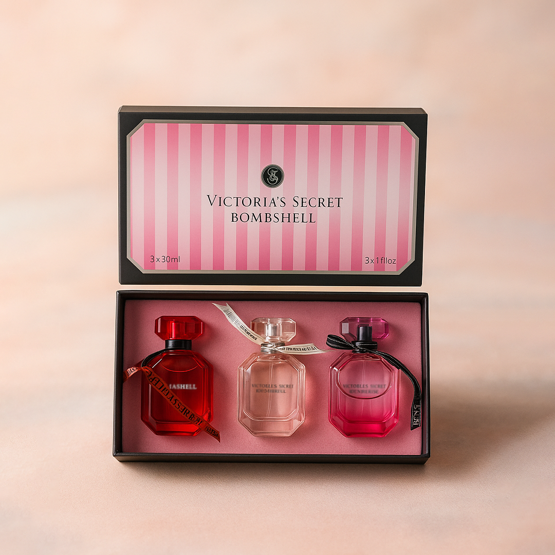Victoria's Secret - Bombshell Mini Perfume Trio © Original- بيرفيوم تيستر ڤيكتوريا سيكريت بومبشيل  الأصلية