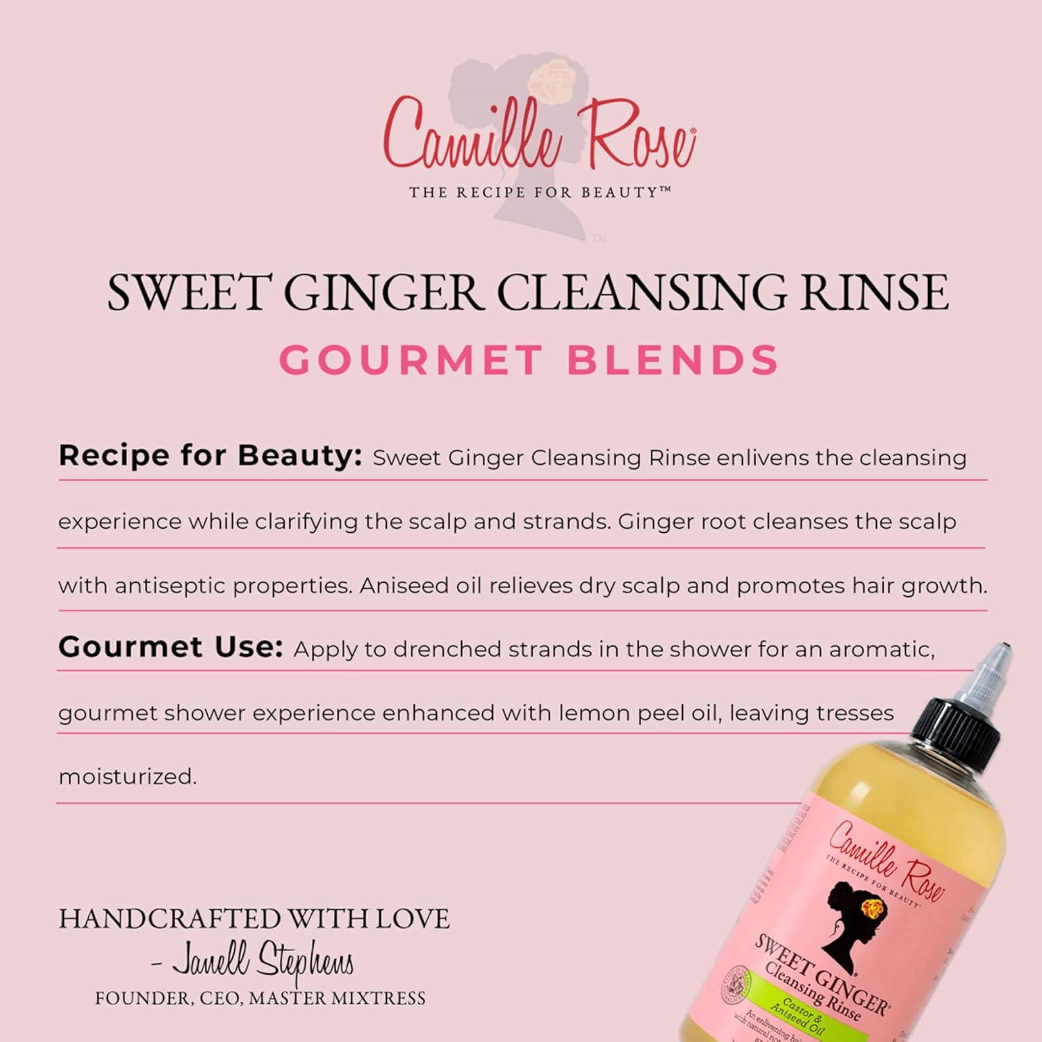 Camille Rose Sweet Ginger Rinse (Original) سويت جينجر رينس – انتعاش طبيعي لشعركانعشي شعرك بلمسة طبيعية من الزنجبيل الحلو