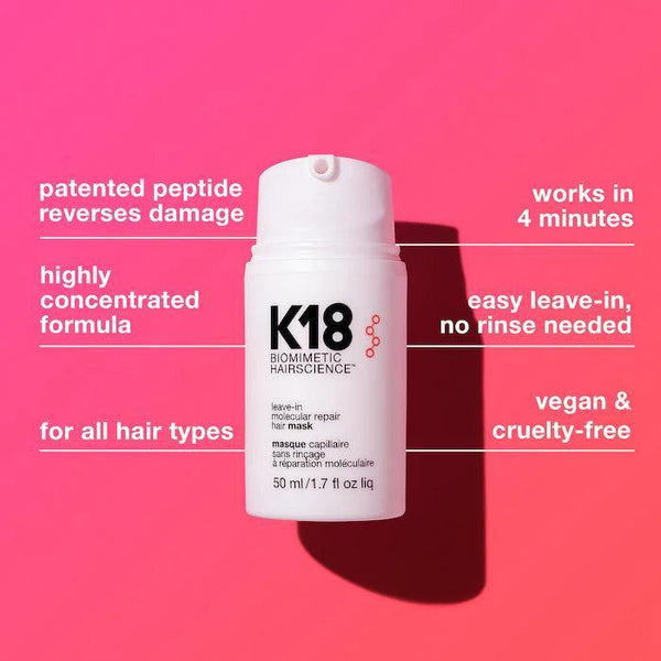 K18 Biomimetic Hair science Leave-In Molecular Repair Hair Mask(Original) - ماسك إصلاح الشعر الجزيئي بدون شطف – 50 مل