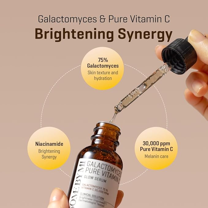 SOME BY MI Galactomyces Pure Vitamin C Glow Serum – 1.01Oz, 30ml – Korean Vitamin C Face Serum for Glow Glass Skin – Dark Spot Correcting Serum with Skin Texture and Elasticity Care – Korean 