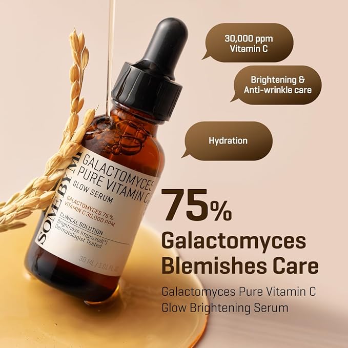 SOME BY MI Galactomyces Pure Vitamin C Glow Serum – 1.01Oz, 30ml – Korean Vitamin C Face Serum for Glow Glass Skin – Dark Spot Correcting Serum with Skin Texture and Elasticity Care – Korean 