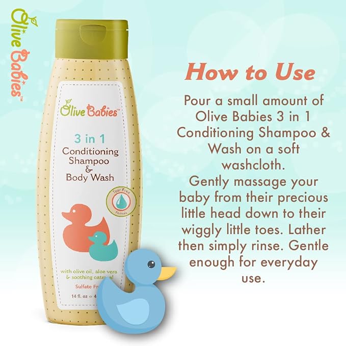 Olive Babies Conditioning Body Wash (Original)غسول جسم للاطفال وسبراي الشعر المرطب للأطفال