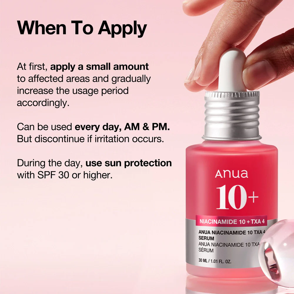 ANUA Niacinamide 10% + TXA 4% Serum (30ml) (Original) © - سيروم تفتيح وتوحيد لون البشرة – تركيبة فعّالة لتوهج طبيعي