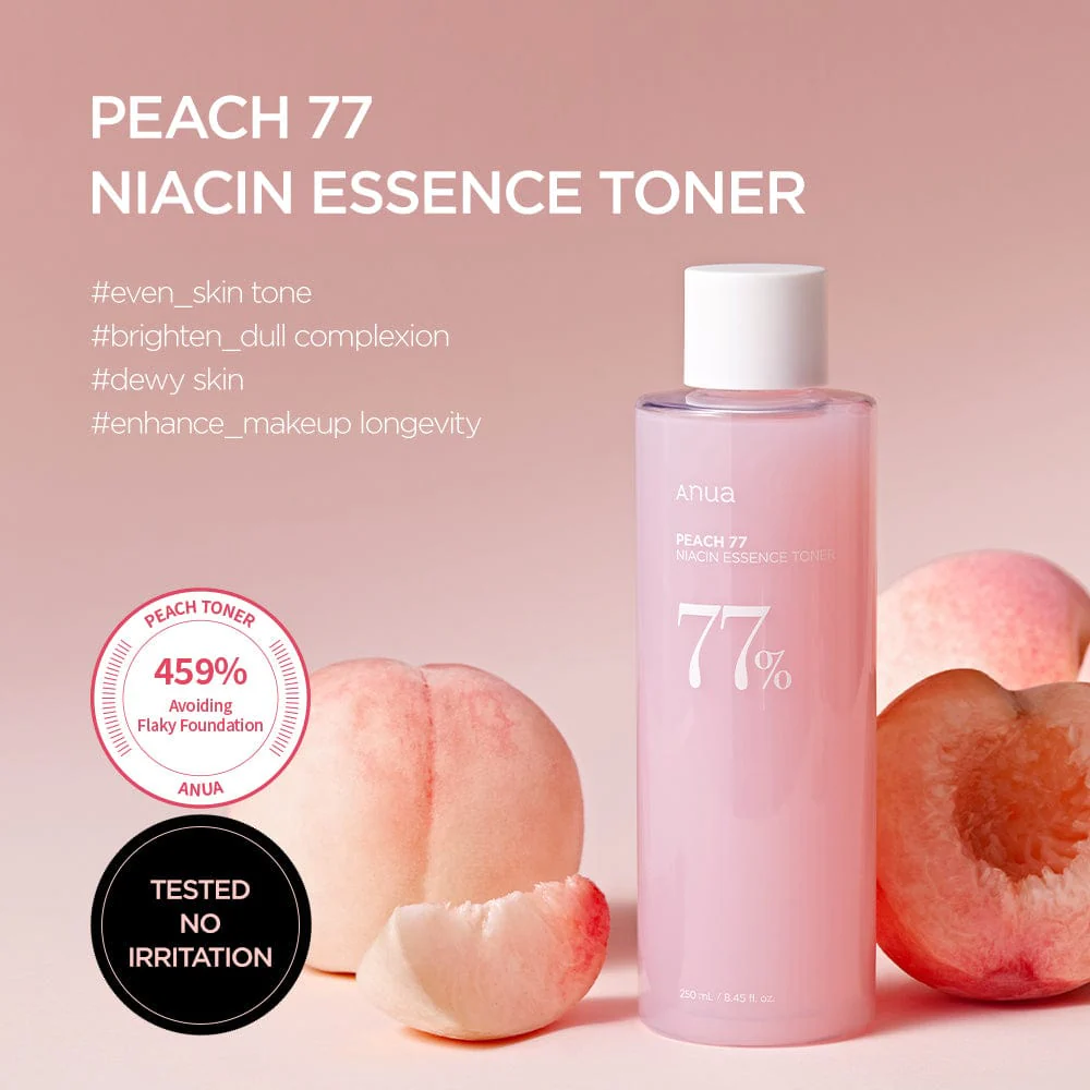 تونر الإيسنس – لمسة انتعاش وترطيب فوري لبشرة متألقة - ANUA Peach 77 Niacin Essence Toner