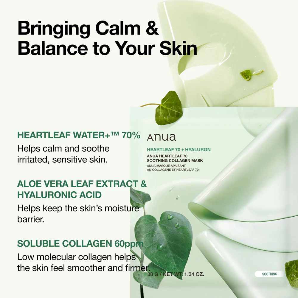 Anua - Collagen Mask (Original)أقنعة أنوا الكورية الورقية – إشراقة فورية لبشرتك