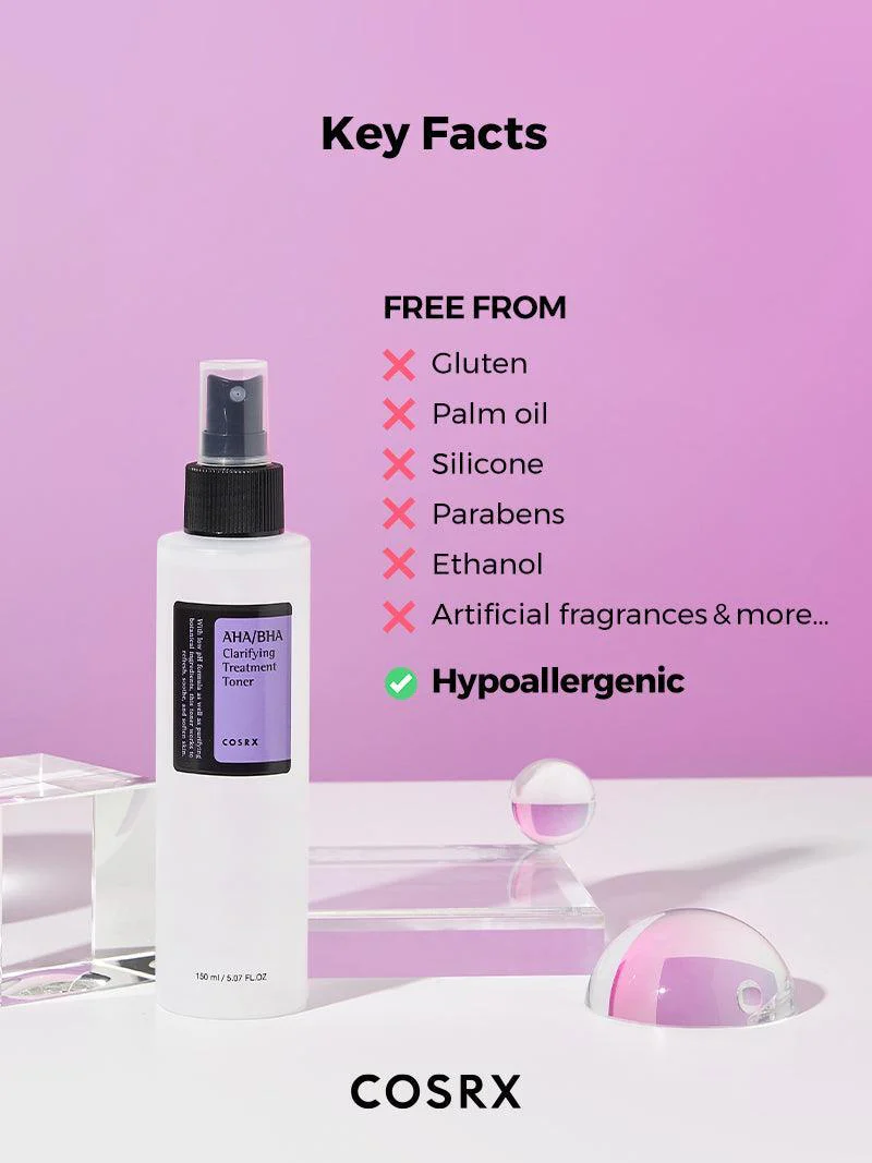 COSRX AHA/BHA Clearfying Treatment Toner (150ml) (Original) - تونر مرطب ومنظف للمسام – ترطيب، توازن، وتجديد في خطوة واحدة