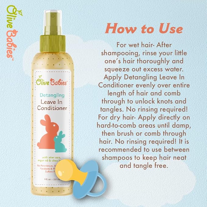 Olive Babies Conditioning Body Wash (Original)غسول جسم للاطفال وسبراي الشعر المرطب للأطفال