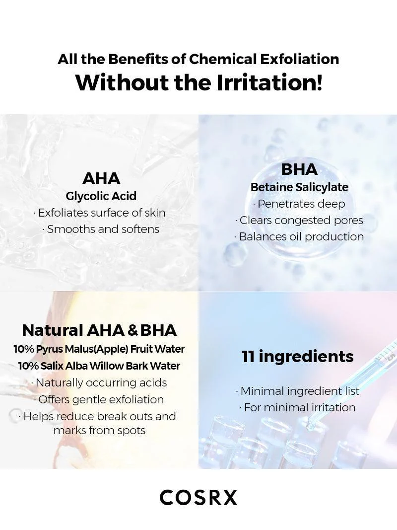 COSRX AHA/BHA Clearfying Treatment Toner (150ml) (Original) - تونر مرطب ومنظف للمسام – ترطيب، توازن، وتجديد في خطوة واحدة