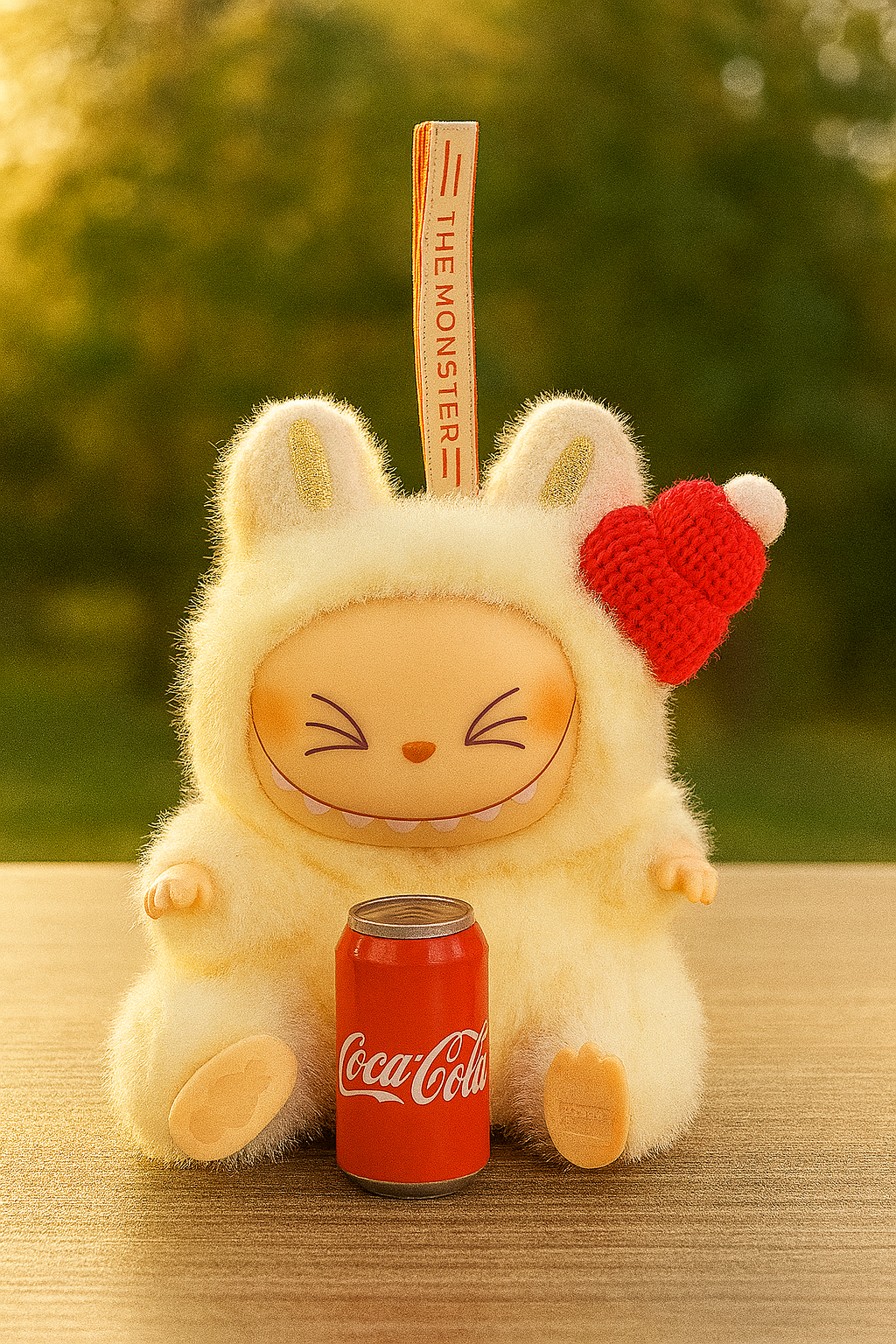 ميدالية لابوبو المحشوة – تصميم شتوي لطيف بلمسة كوكولا - Labubu - Soft Plush Keychain Coca cola