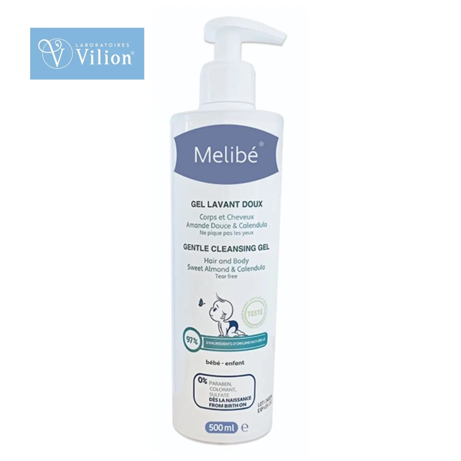 جل استحمام Melibé للأطفال – عناية فائقة وآمنة من اليوم الأول (500ml)