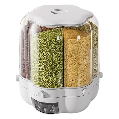 Distributeur de céréales rotatif.Organisateur de grains et riz.Stockage alimentaire hermétique