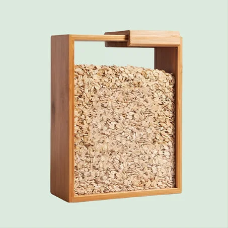 Boîte de Rangement Transparente en Bambou – 2 Litres