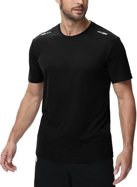 تيشيرت رياضي سريع الجفاف برقبة دائرية ضيقة واكمام قصيرة للرجال من زوفلاي - عبوة 3 قطع