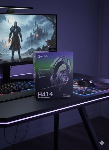 سماعة رأس سلكية H414 للألعاب للكمبيوتر وبلاي ستيشن 5 وبلاي ستيشن 4 واكس بوكس ونينتندو سويتش من لوج