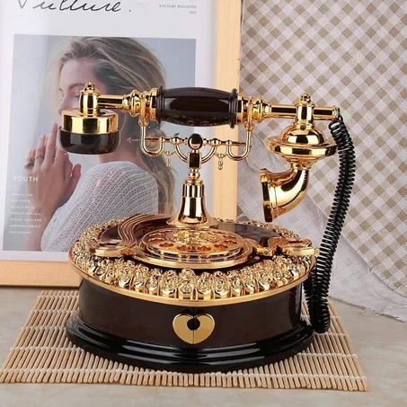 blanc /noir/Vintage Telephone Rotary Dial Antique