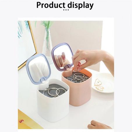 منظم الاكسسوارات و المجوهرات قابلة للتدوير مع مراة