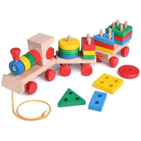jeu train en bois - Three Shape Small Train