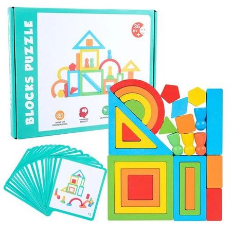 Wooden Rainbow Building Blocks
