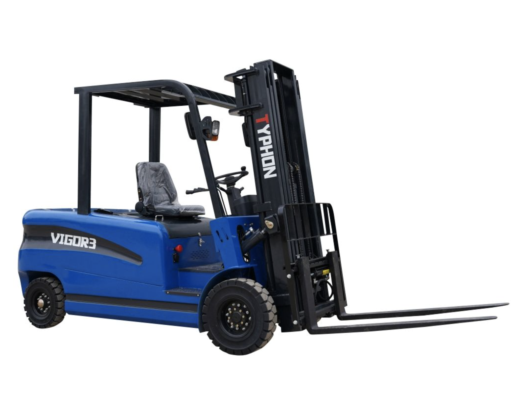New 2025 TYPHON VIGOR 3.0 Blue Electric Forklift 3 Ton Lifter Lift Truck Jitney Hi-Lo