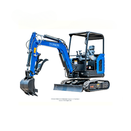 TYPHON TERROR X2 STORM Mini Excavator 2.5 Ton Diesel Kubota V1505 Engine USA