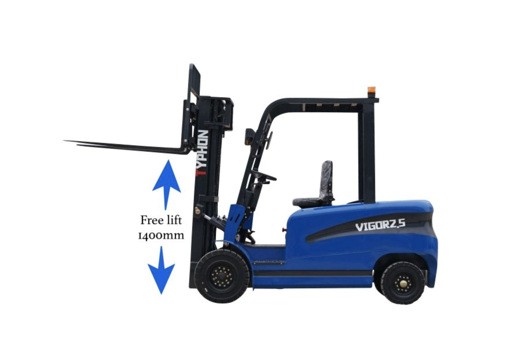 New 2025 TYPHON VIGOR 3.0 Blue Electric Forklift 3 Ton Lifter Lift Truck Jitney Hi-Lo