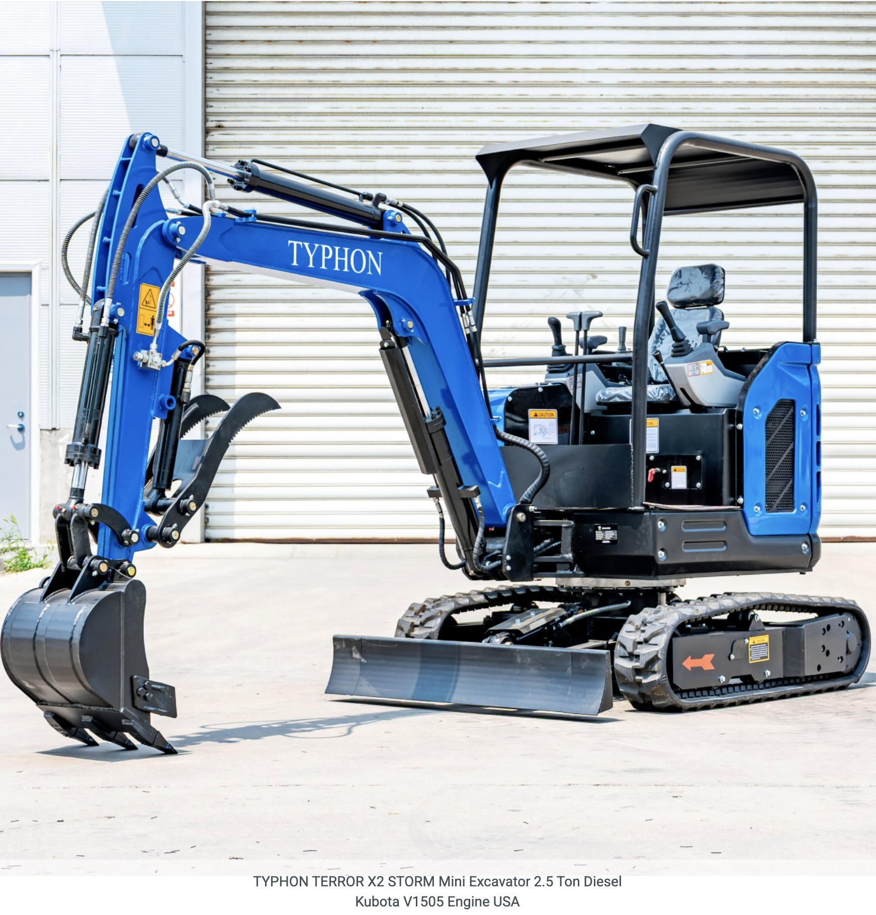 TYPHON TERROR X2 STORM Mini Excavator 2.5 Ton Diesel Kubota V1505 Engine USA
