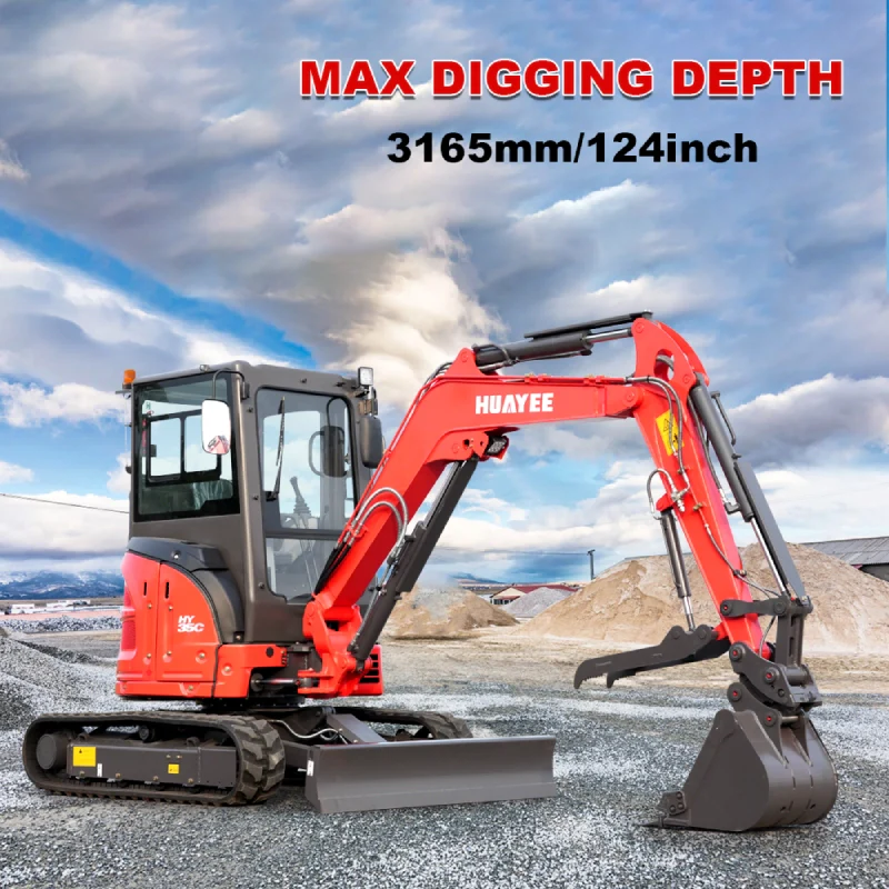 3.5 Ton Industrial Mini Excavator with 24HP Yanmar Engine & Enclosed Cab | HUAYEE HY35C