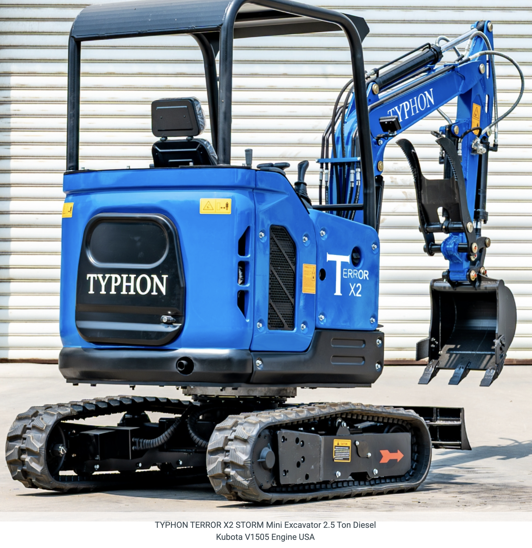 TYPHON TERROR X2 STORM Mini Excavator 2.5 Ton Diesel Kubota V1505 Engine USA