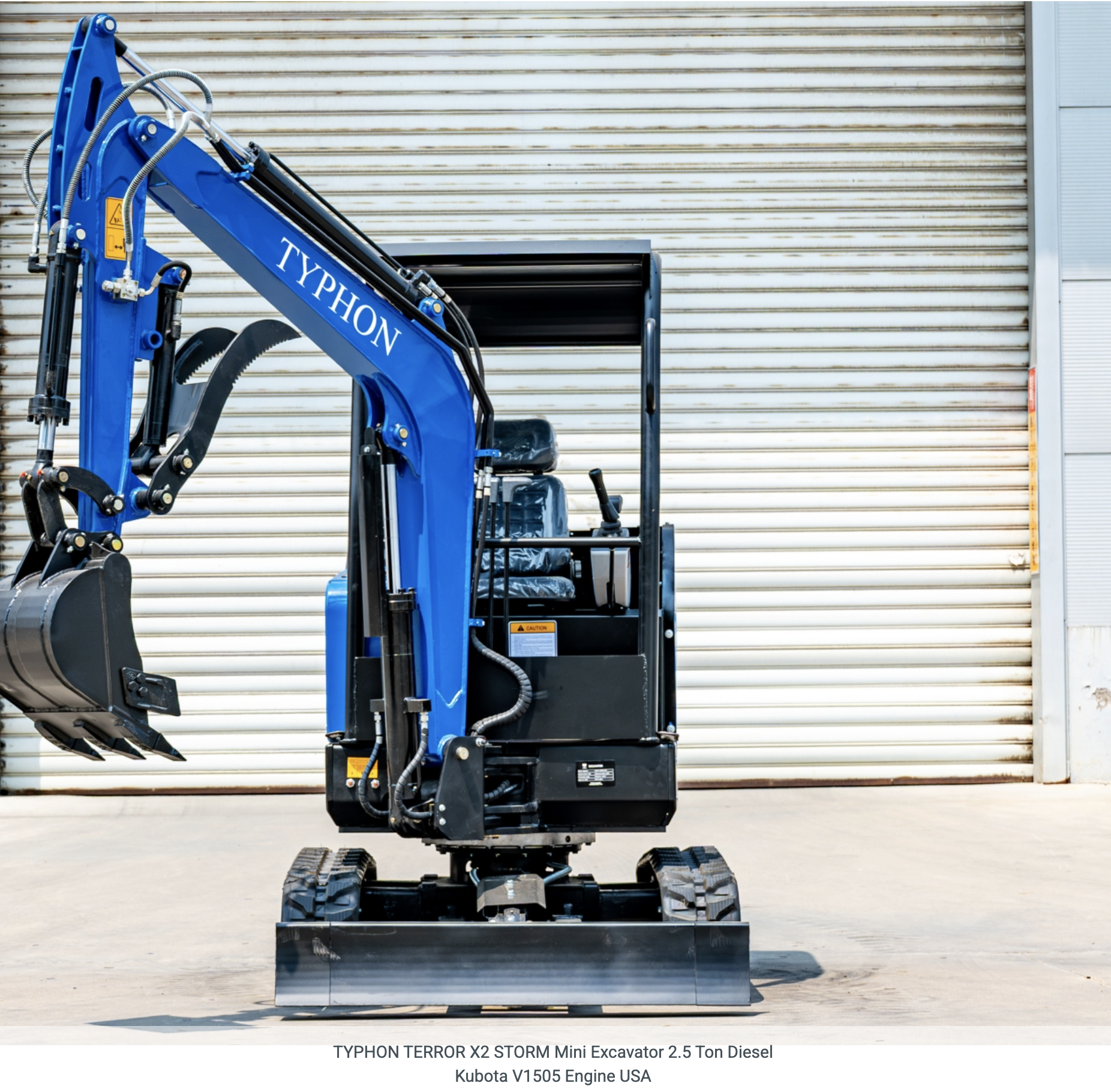 TYPHON TERROR X2 STORM Mini Excavator 2.5 Ton Diesel Kubota V1505 Engine USA