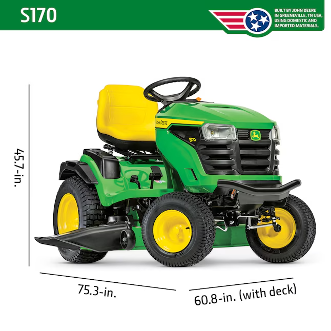John Deere S170 48-in 24 -HP V-twin Gas Riding lawn mower