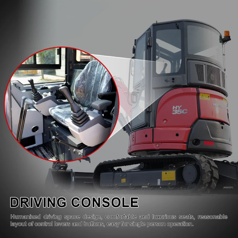 3.5 Ton Industrial Mini Excavator with 24HP Yanmar Engine & Enclosed Cab | HUAYEE HY35C