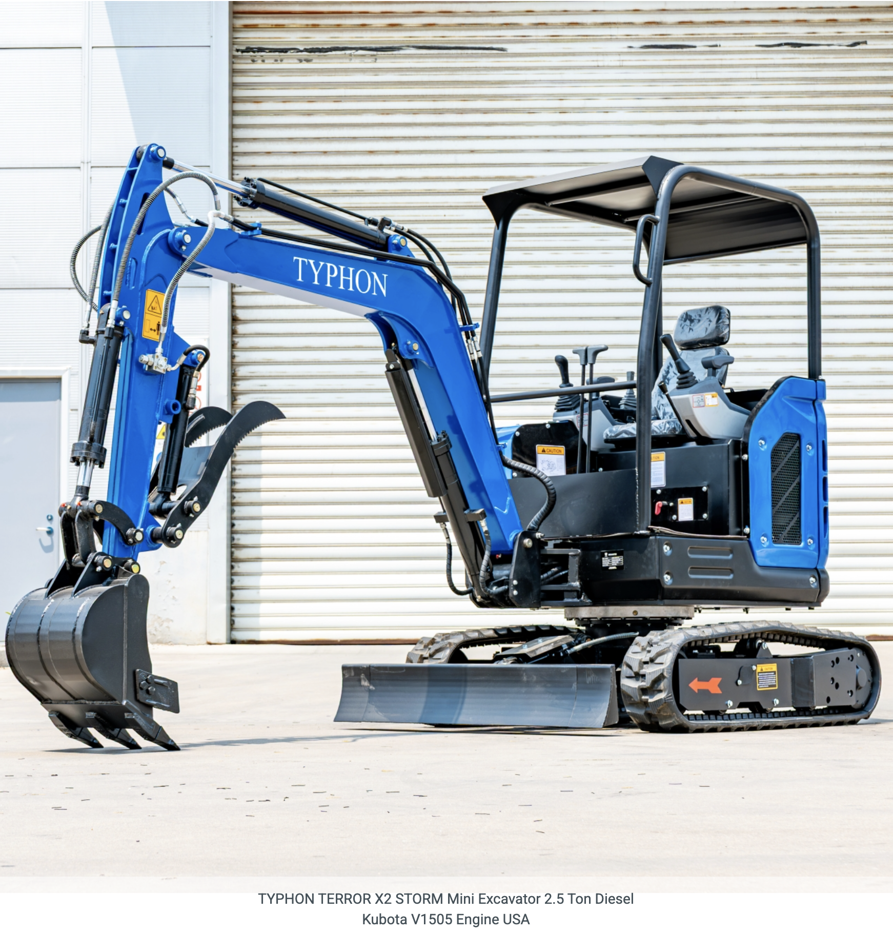 TYPHON TERROR X2 STORM Mini Excavator 2.5 Ton Diesel Kubota V1505 Engine USA
