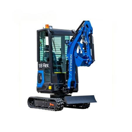 TYPHON 18 FLEX PRO 1.8 Ton Mini Excavator – Powered by Kubota D722 Diesel Engine | EPA Certified USA