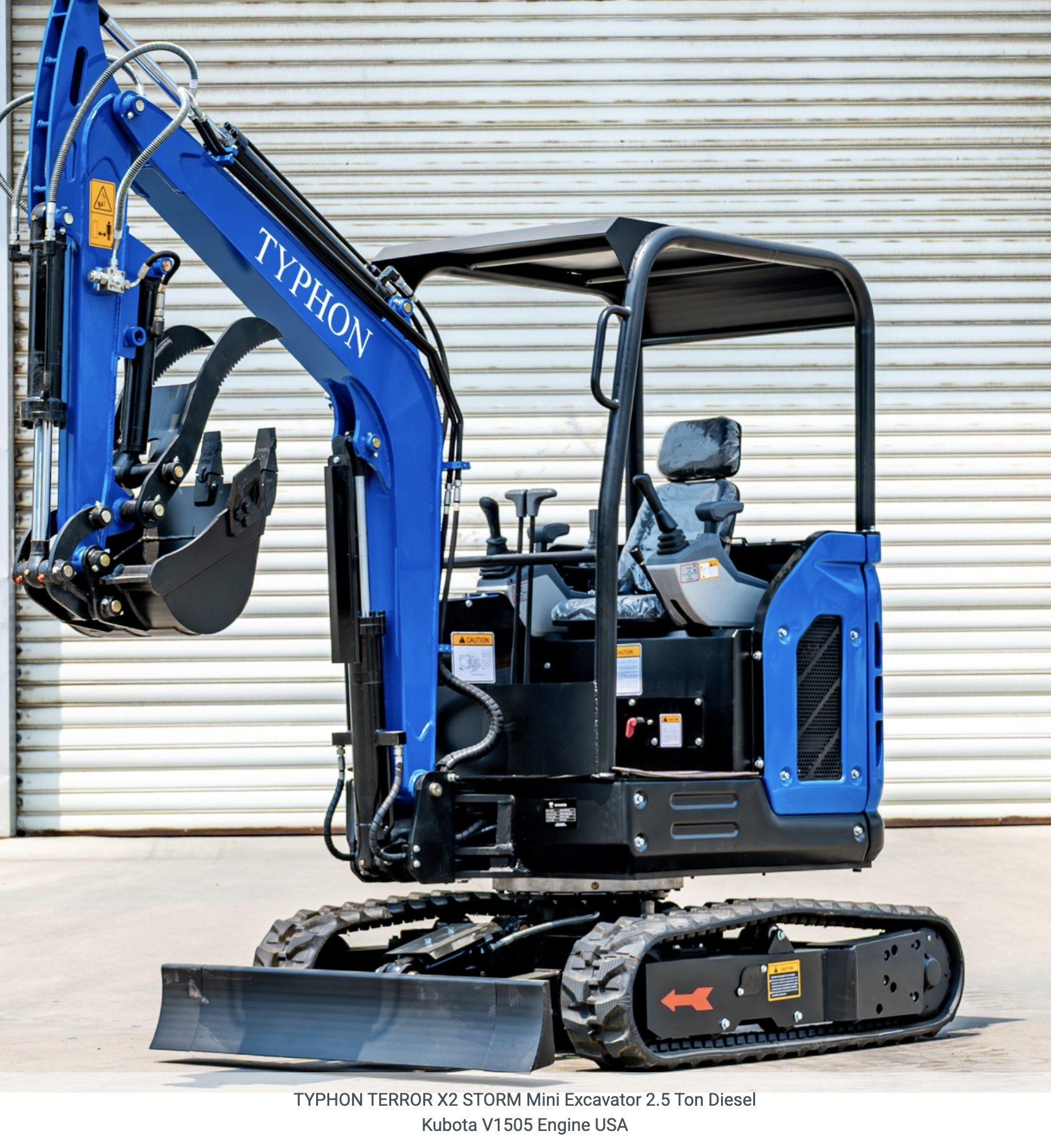 TYPHON TERROR X2 STORM Mini Excavator 2.5 Ton Diesel Kubota V1505 Engine USA