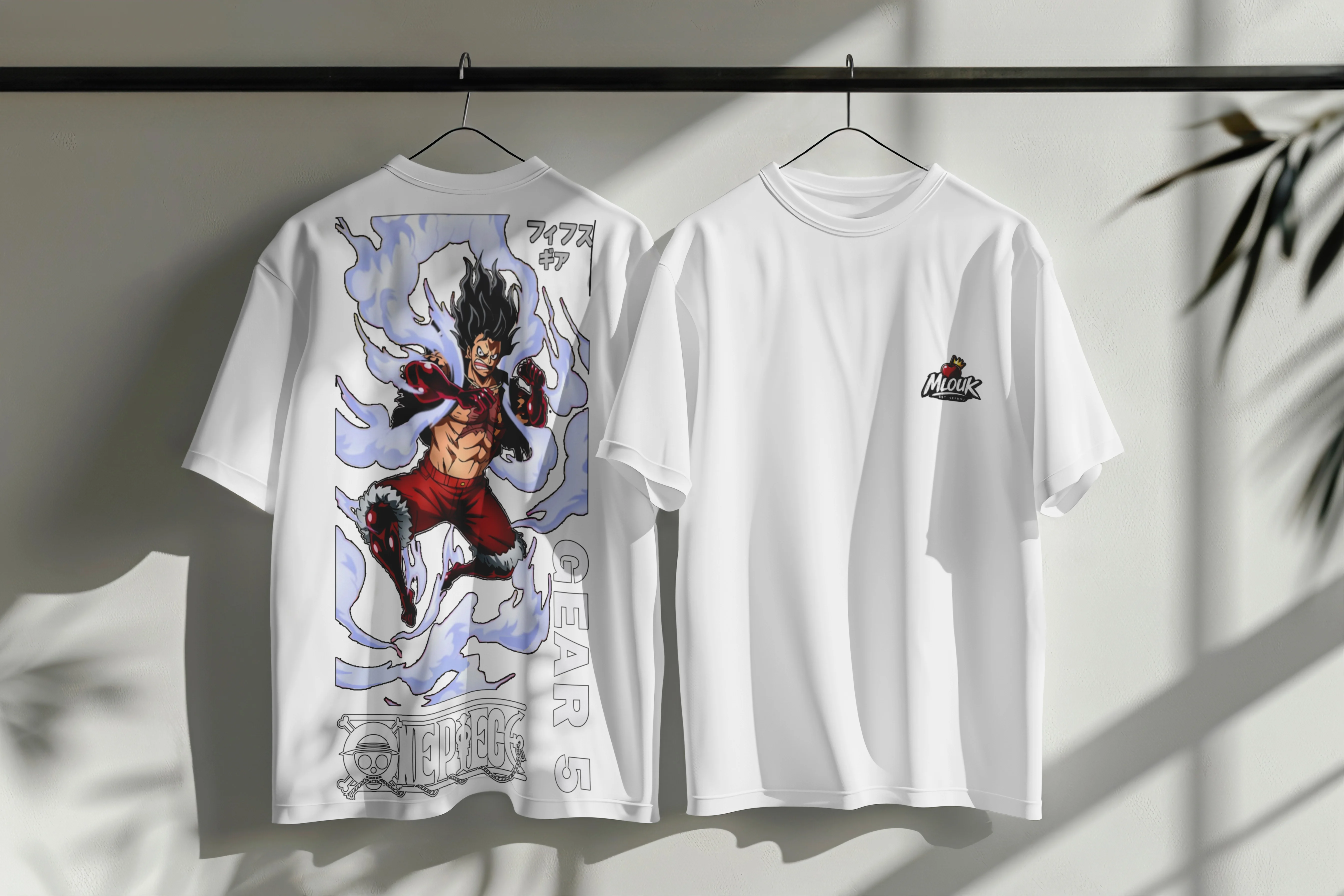 تيشرت الملوك مع تصميم One Piece Luffy gear 5 ll