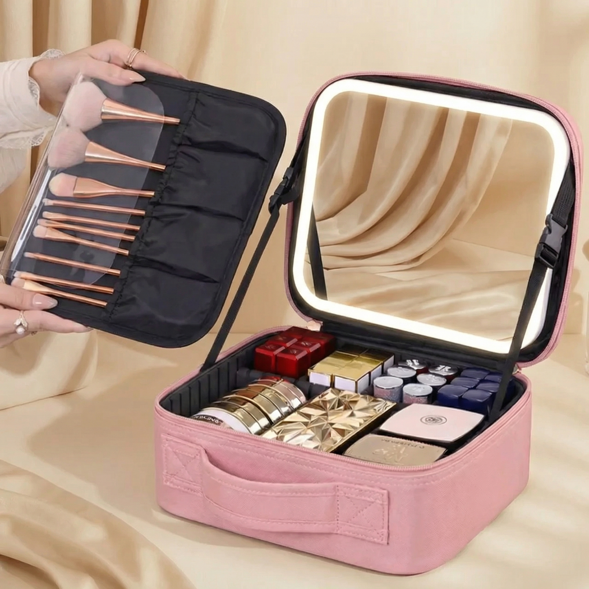 Sac Maquillage avec Miroir LED