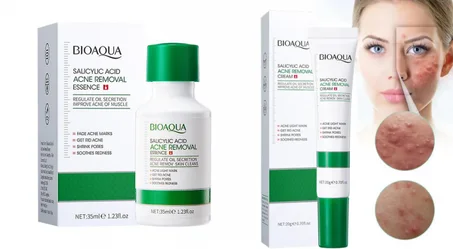 باقة (كريم + سيروم BIOAQUA) المضاد لحب الشباب بحمض الساليسيليك