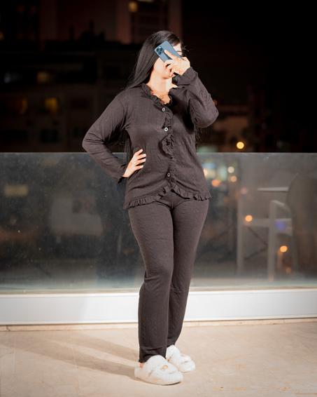 Pyjama 2 pièces - Couleur Noir  بيجامة من قطعتين - لون أسود