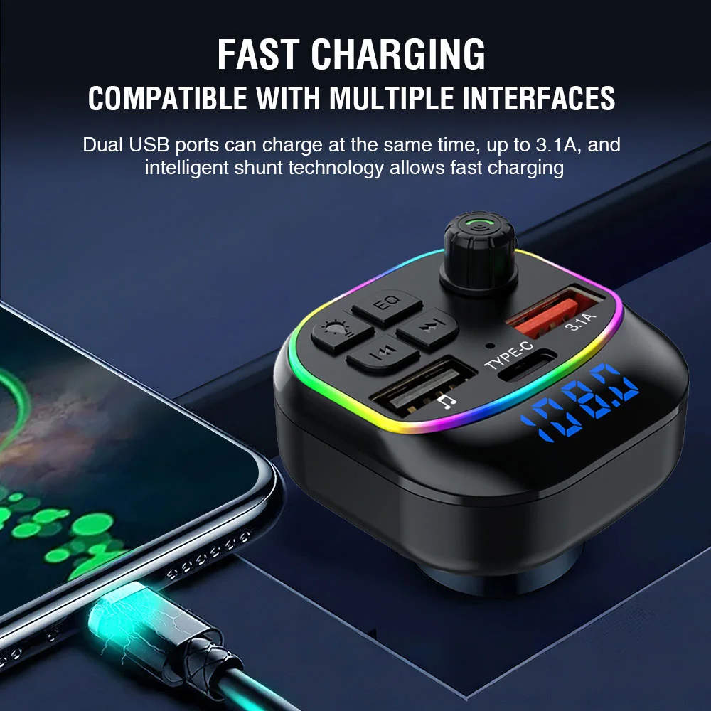 Chargeur-Voiture-M54---Lecteur-MP3-Bluetooth-+-FM-+-Charge-Rapide-QC3.0